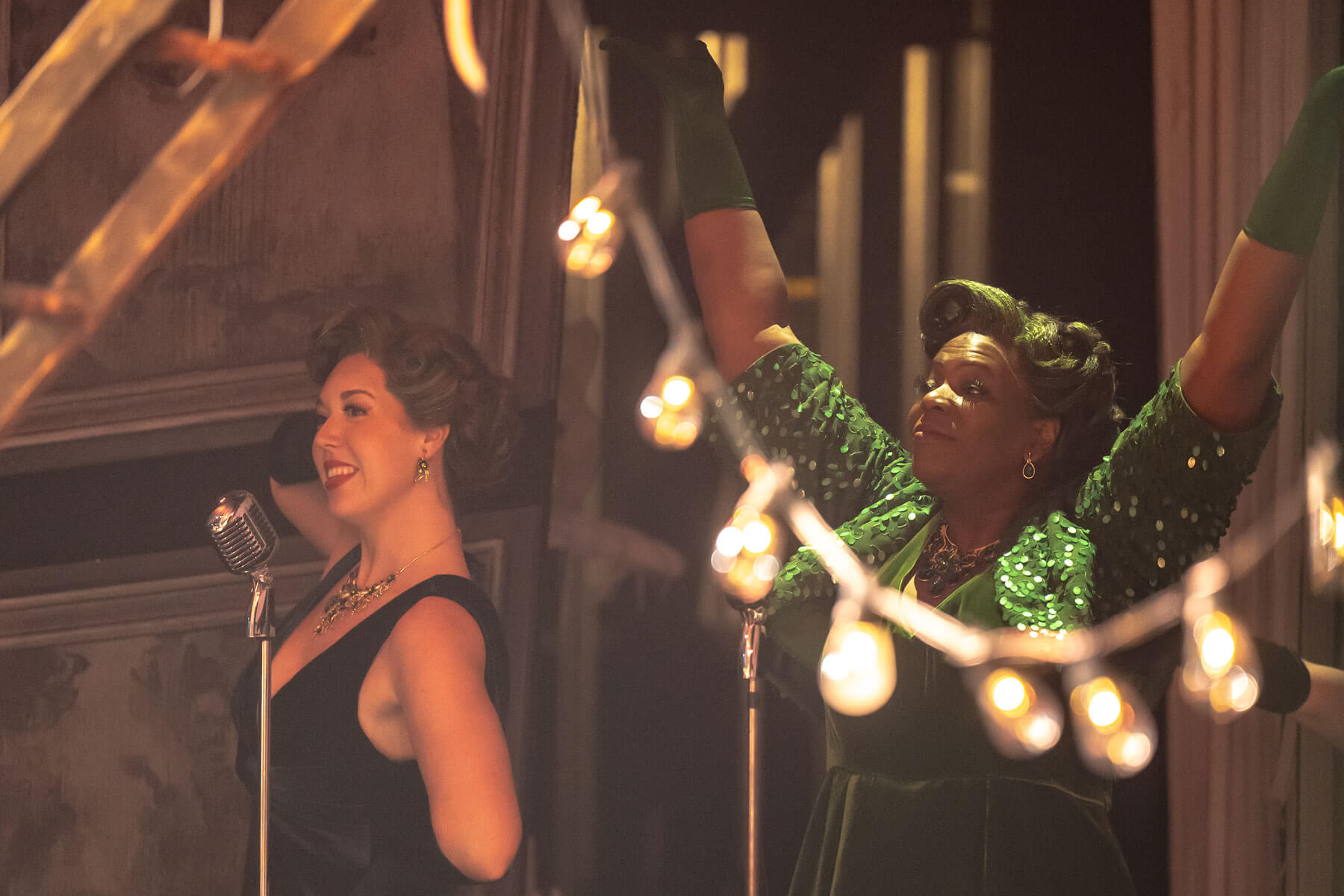 Mikayla Stradiotto and Alana Bridgewater in <em>The Lion, the Witch and the Wardrobe</em> (2025). 